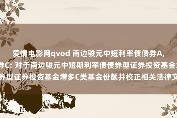 爱情电影网qvod 南边骏元中短利率债债券A,南边骏元中短利率债债券C: 对于南边骏元中短期利率债债券型证券投资基金增多C类基金份额并校正相关法律文献的公告