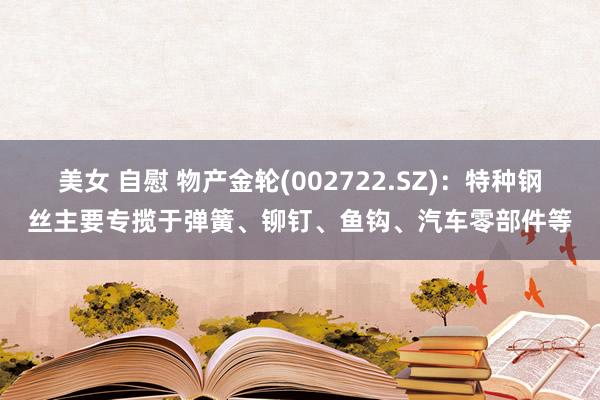 美女 自慰 物产金轮(002722.SZ)：特种钢丝主要专揽于弹簧、铆钉、鱼钩、汽车零部件等